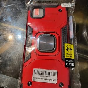 Heavy Duty Case Red And Black For Galaxy A22 With Screen Protector